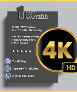 4K HD IPTV 1 Month Subscription - IPTV Service