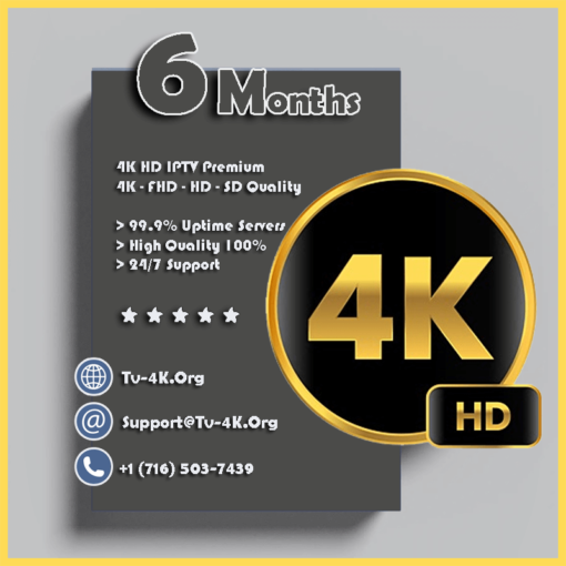 4K HD IPTV 6 Months Subscription - IPTV Service