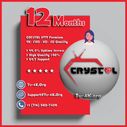 Crystal IPTV 12 Months Subscription - Best IPTV Subscription