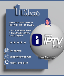 Mega Ott IPTv 1 Month Subscription - IPTv Service Provider