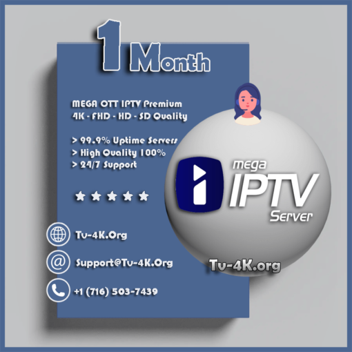 Mega Ott IPTv 1 Month Subscription - IPTv Service Provider