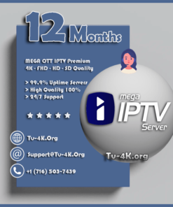 Mega Ott IPTv 12 Months Subscription - IPTv Service Provider