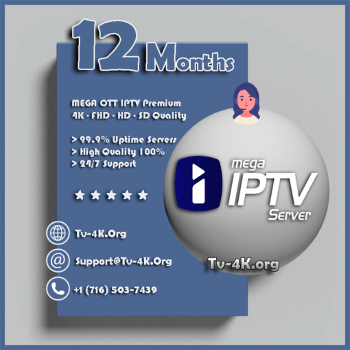 Mega Ott IPTv 12 Months Subscription - IPTv Service Provider