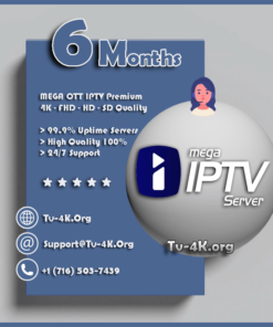 Mega Ott IPTv 6 Months Subscription - IPTv Service Provider