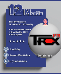 Trex IPTV 12 Months Subscription - IPTV Service Provider