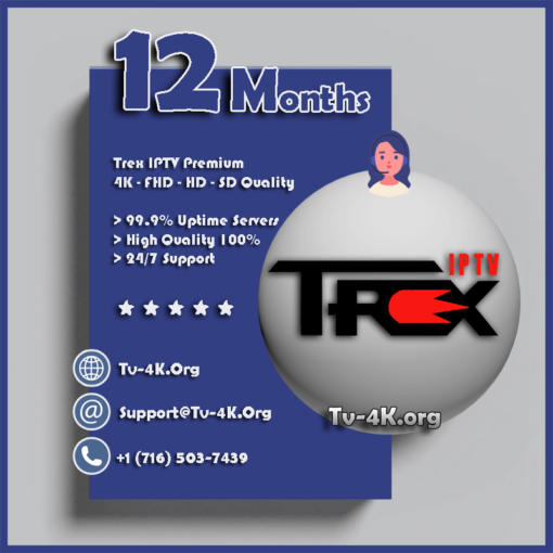 Trex IPTV 12 Months Subscription - IPTV Service Provider