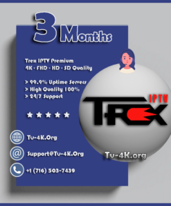 Trex IPTV 3 Months Subscription - IPTV Service Provider