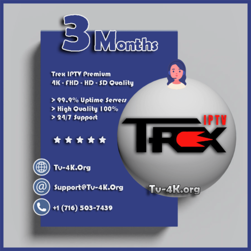 Trex IPTV 3 Months Subscription - IPTV Service Provider