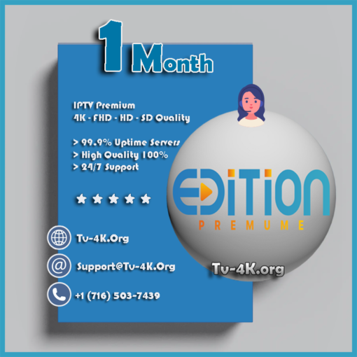 Edition Premium IPTV 1 Month IPTv Subscription