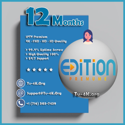 Edition Premium IPTV 12 Months IPTv Subscription